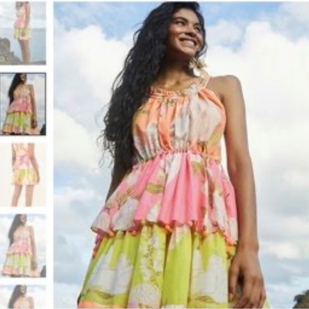 Farm Rio MIXED NEON GARDEN MINI DRESS Size small